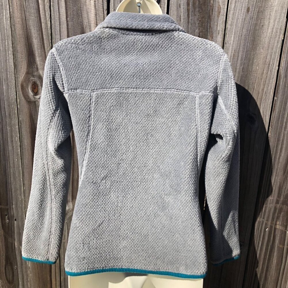 Patagonia XS Fleece Pullover Gray Blue Mock Re-Tool Jacket Sweater Turtleneck - Picture 5 of 7